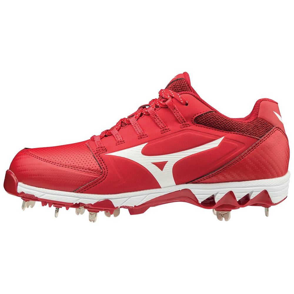 Tenis Softball Mizuno 9-Spike Swift 6 Baixo Metal - Mulher - Vermelhas/Branco - WLEVZ7243